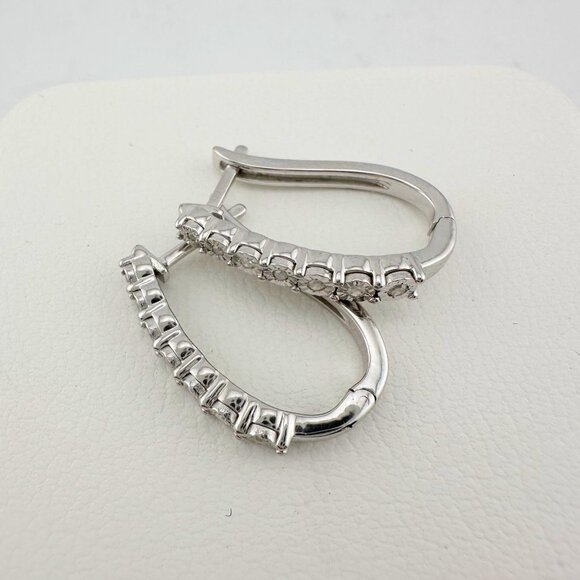 1/5 Carat Diamond Hoop Earrings - Picture 6 of 11